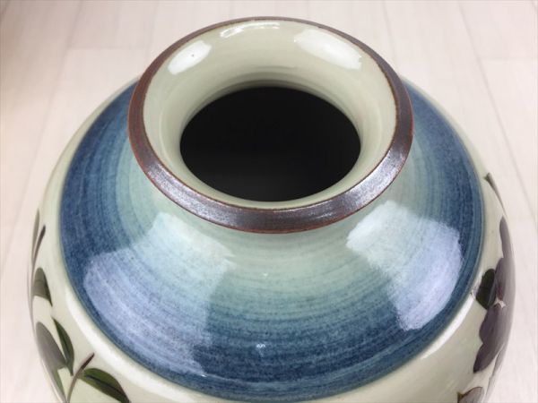 中古】p-174 九谷焼 太田健次郎 花鳥文 花瓶 花器 花生 《同梱不可》の