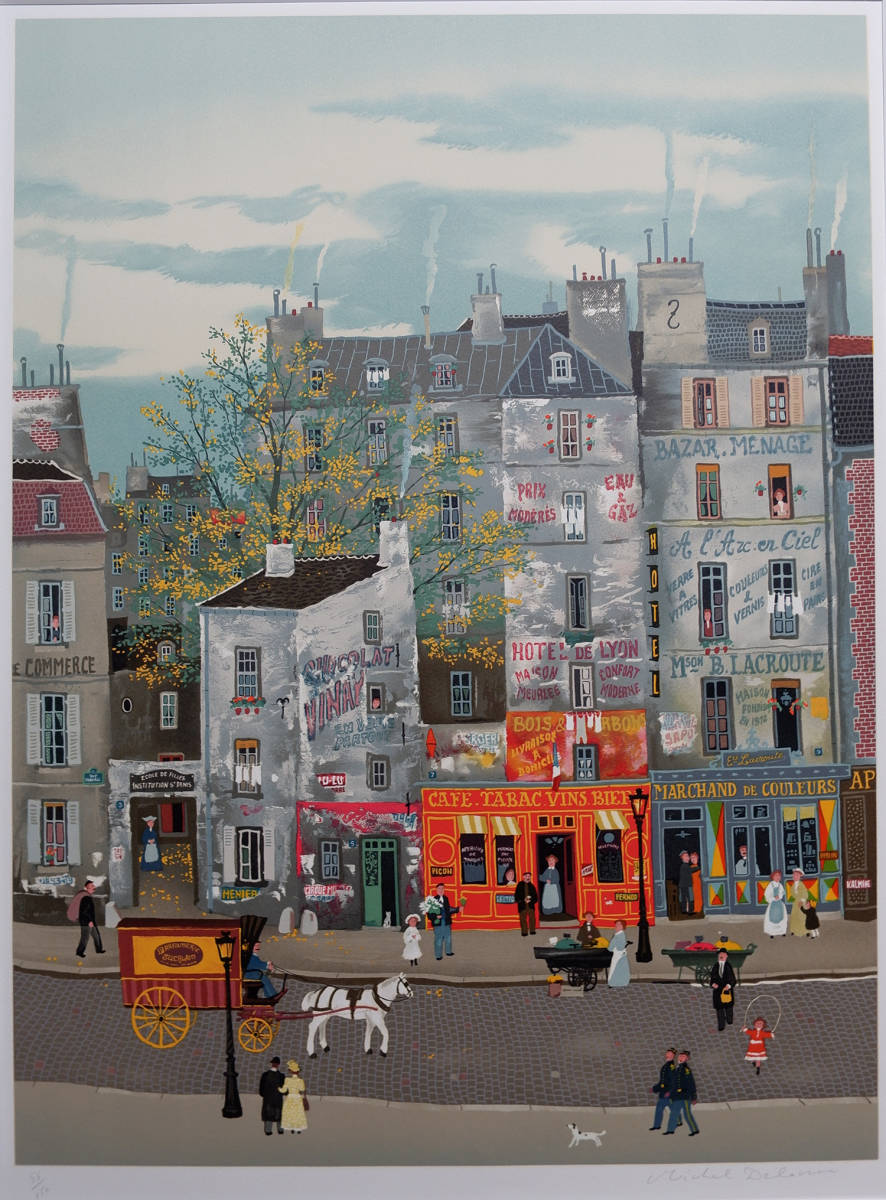 ミッシェル・ドラクロワ(Michel Delacroix) 「セーヌの蒸気船」版画