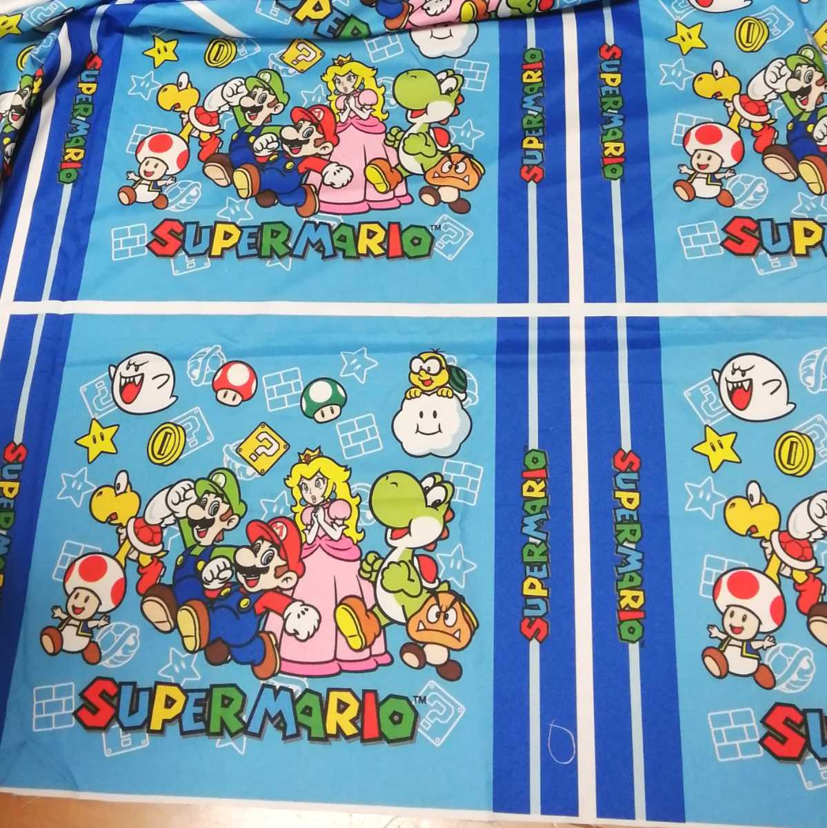 新品】スーパーマリオブラザーズ柄パネル生地 ルイージ クリボー  