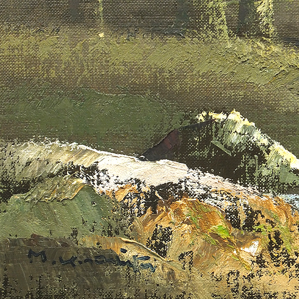 【真作】絵画　木下正人　油彩4号　高原　風景画　自然の美しさ　V180 真作】絵画 木下正人 油彩4号 高原 風景画 自然の美しさ V180