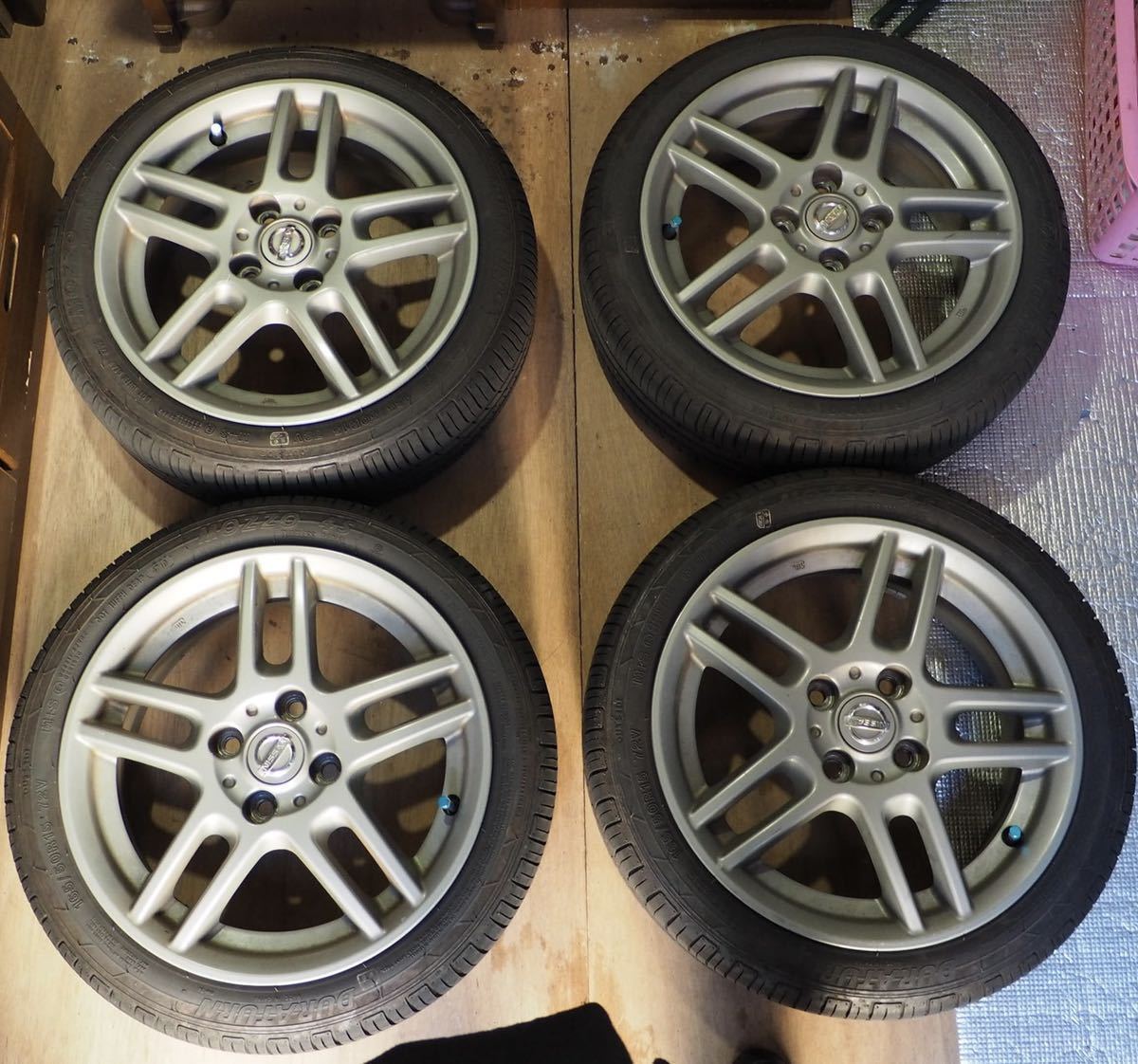 マーチ 12SR 後期 純正ホイール 15×6J+50 PCD100 ＆ DURATURN MOZZO 4S