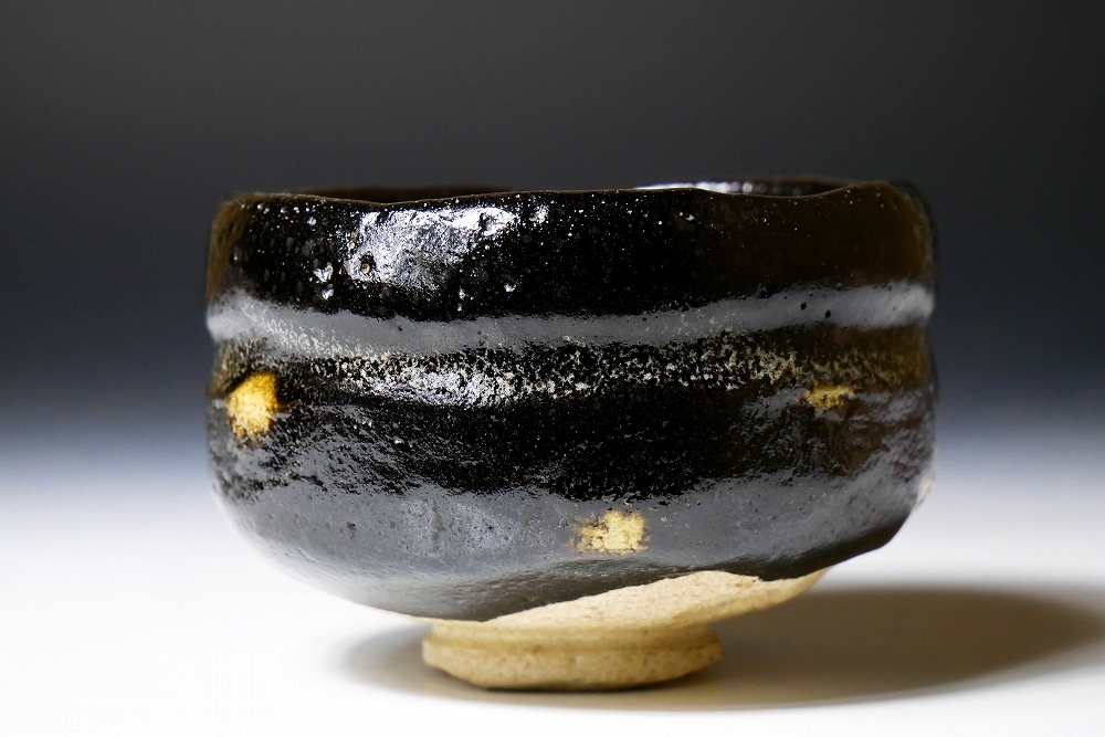 黒楽茶碗　小川長楽作 茶器/茶道具 抹茶茶碗】 黒楽茶碗 小川長楽作（長友窯） 淡々斎付 御物