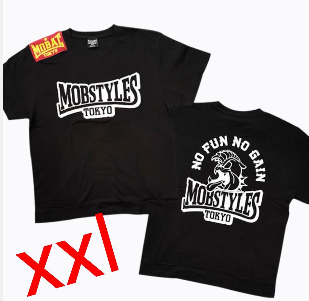 新品】【新品未使用、レア、xxl】MOBSTYLES LOGO DRY Tee BLACK XXL 黒