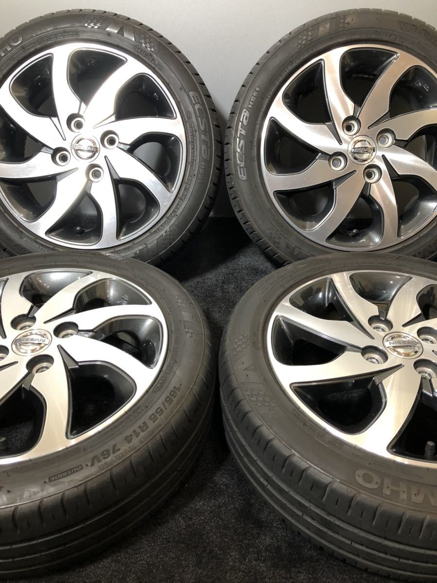 日産ルークス純正ホイール 鈍 14インチ 165/55/14夏タイヤ4本セット 