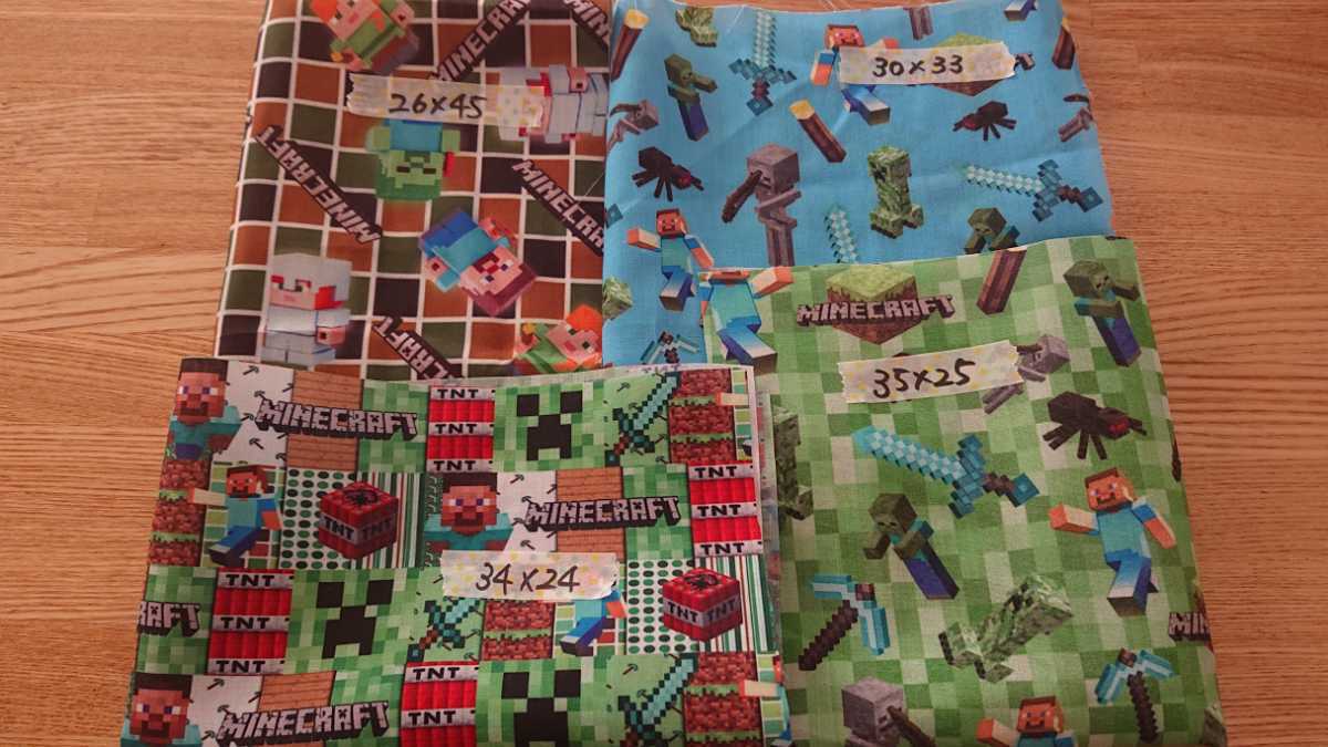 新品 マインクラフト 生地 はぎれ 4枚 の落札情報詳細 ヤフオク落札価格情報 オークフリー スマートフォン版