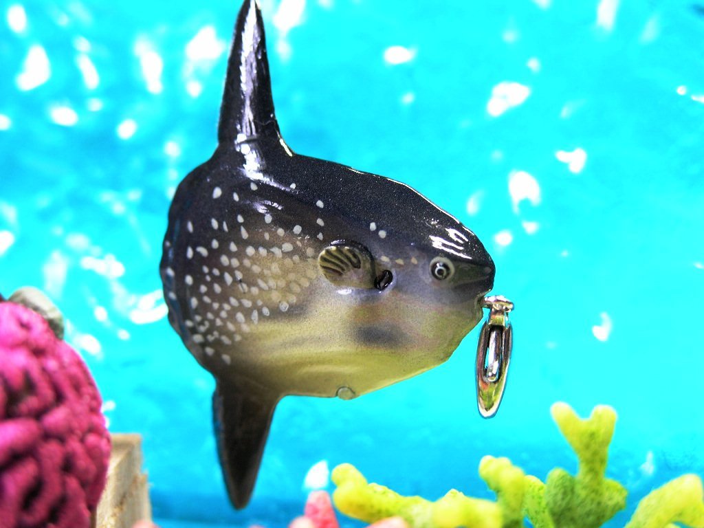 新品】☆お魚携帯ストラップ マンボウ レア感!!水族館海水魚ストラップ 