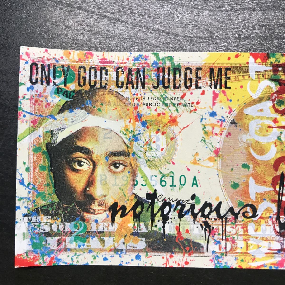 新品】【伝説】TUPAC BIGGIE 2ドル紙幣アート Rency レンシー 直筆