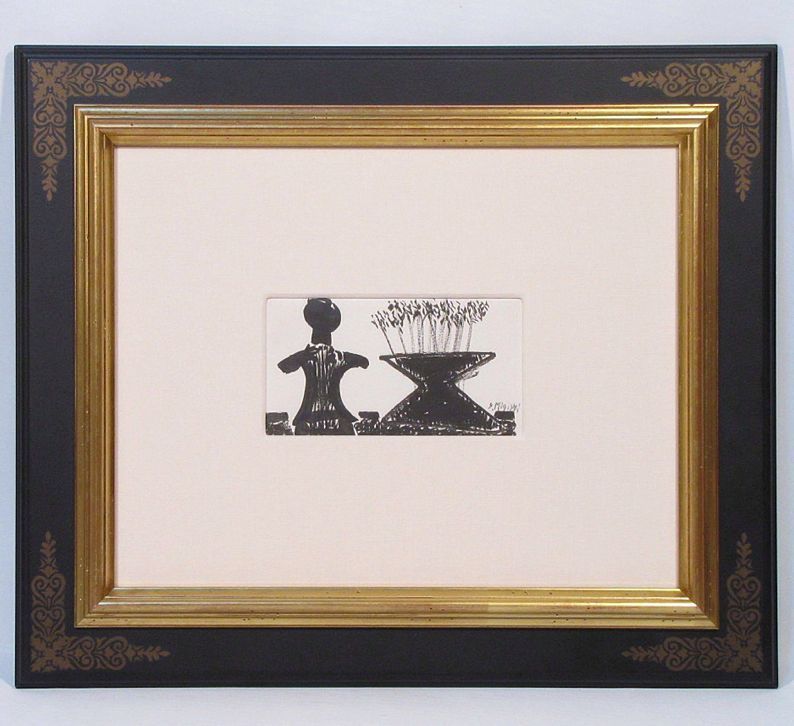三岸節子、【カーニュ】、希少なデッサン・画集画、新品高級額・額装付 三岸節子、【カーニュ（リュー・スー・パリ）】、希少なデッサン