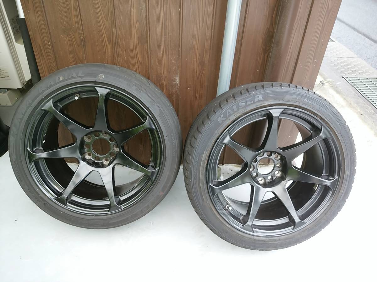 17インチ 9.5J CST アルミホイール 9.5J+15 2本 タイヤ新品 245