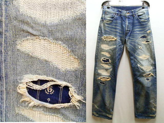即決 [W32]BY GLAD HAND GLADDEN DENIM TYPE-1 リペア ダメージ