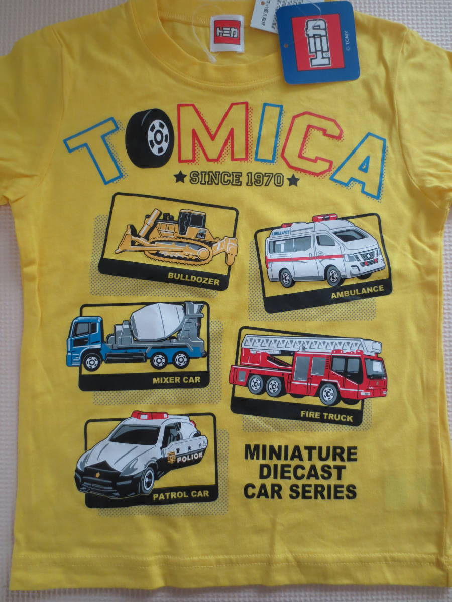 新品 送料無料 新品 110 トミカ 半袖tシャツ 綿100 黄 ブルドーザー 救急車 ミキサー車 消防車 パトカー 働く車柄 男の子 夏物 はたらくくるま の落札情報詳細 ヤフオク落札価格情報 オークフリー スマートフォン版
