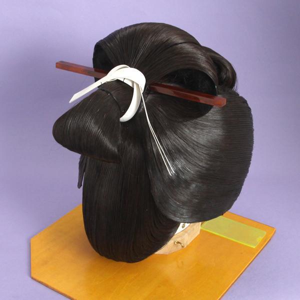 辰巳7号サイズ、つぶし島田(結綿)中古日本髪かつら、舞踊かつら
