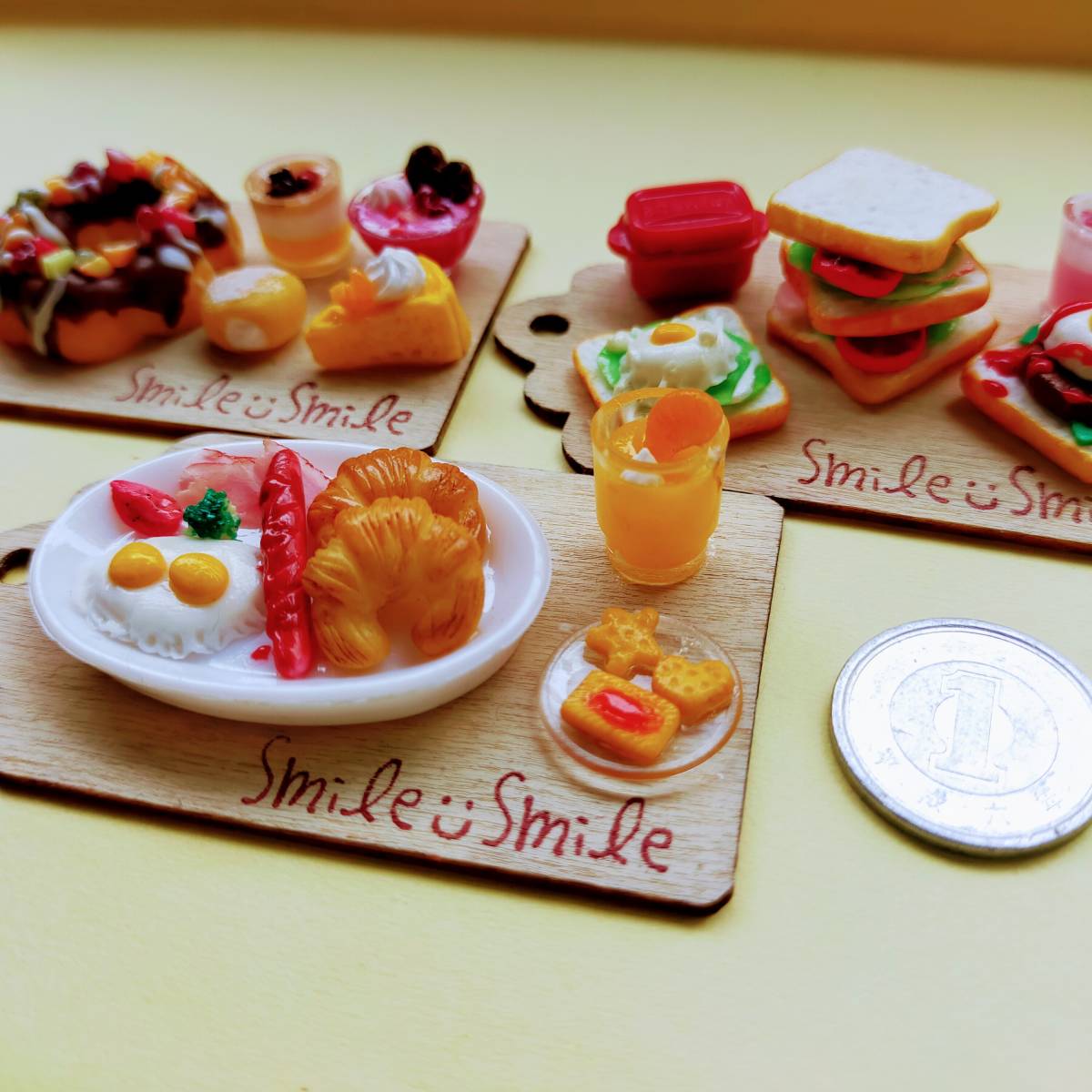新品】送料無料☆ハンドメイド作品☆樹脂粘土☆ミニチュア3点スイーツ