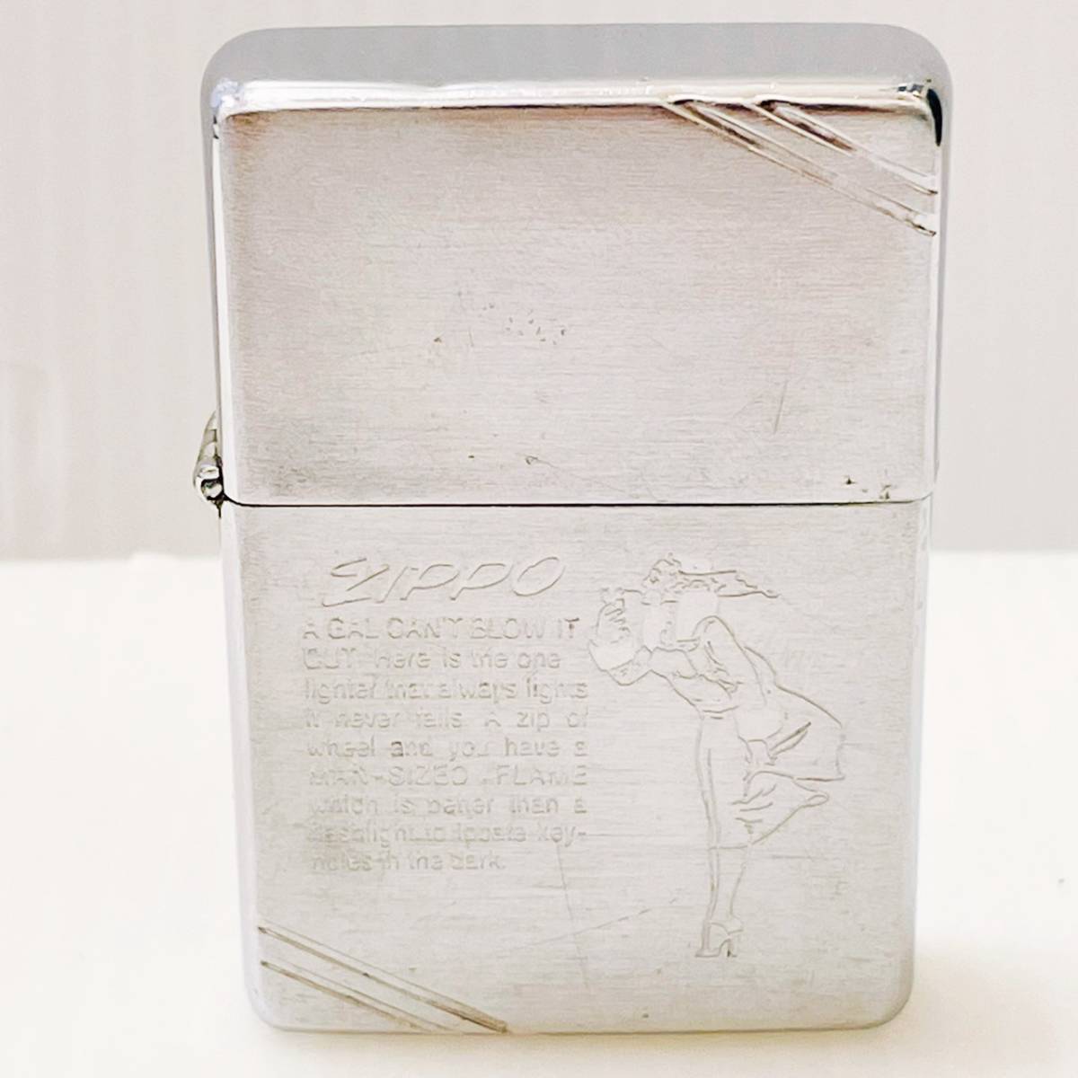 ZIPPO ジッポー A GAL CAN’T BLOW IT OUT 銀色 シルバーカラー 喫煙グッツ コレクション つや消し アンティーク