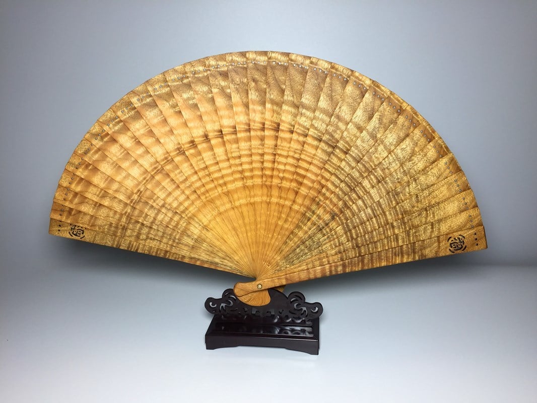 中国工藝扇扇子透かし彫り2点セット