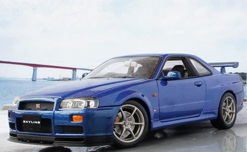 オートアート1/18日産BNR34スカイラインGT-R 1999ブルー77301