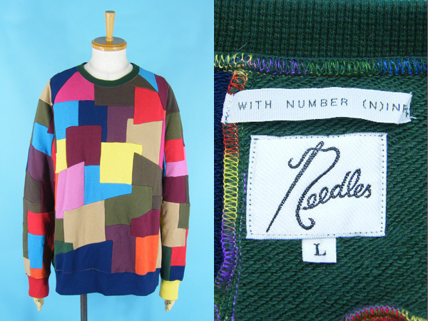 Needles × NUMBER (N)INEパッチワークスウェット
