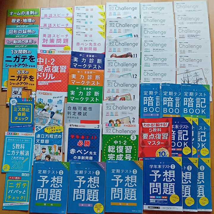 傷や汚れあり】進研ゼミ中学講座*中2*2020年度*中学2年生*1年分