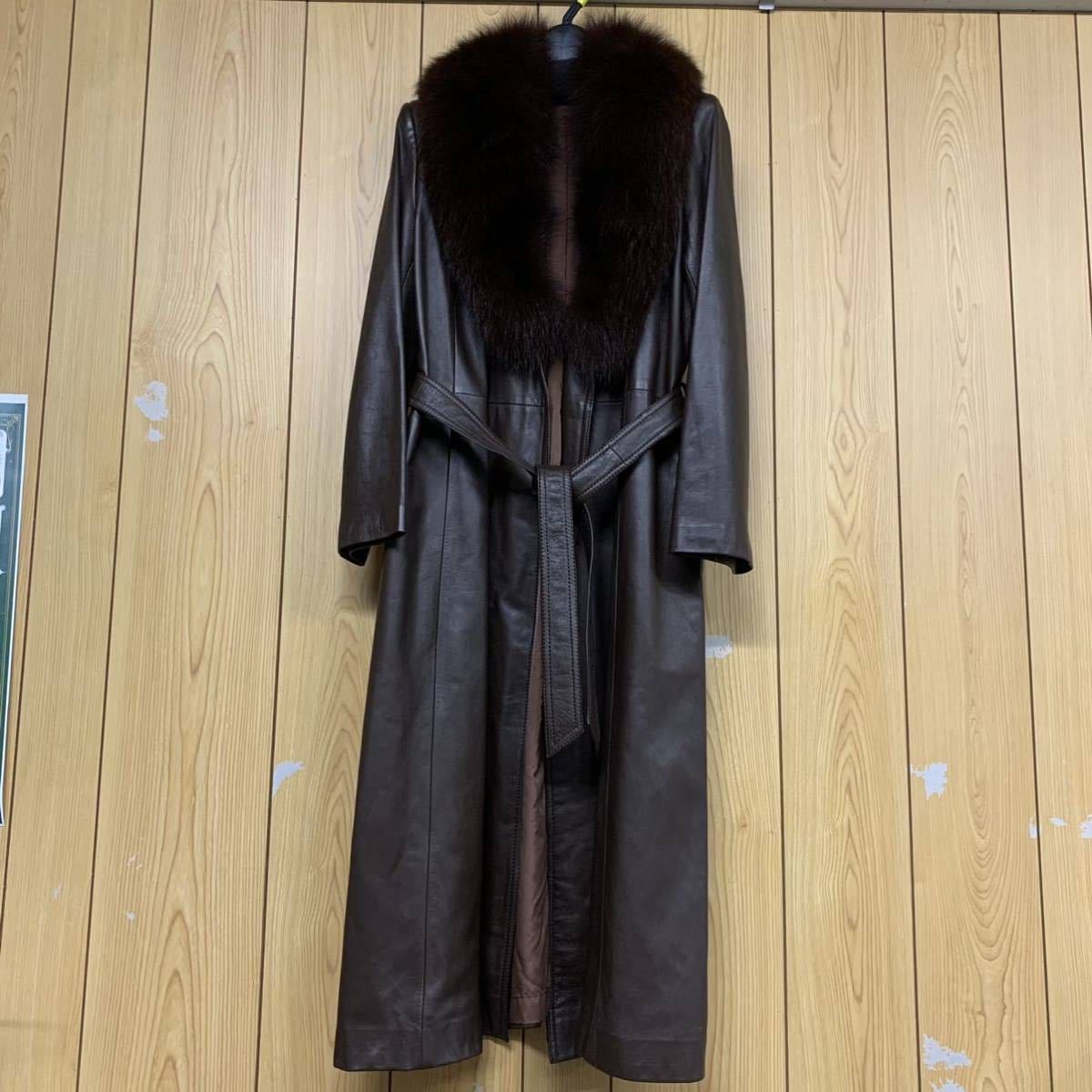 美品】ミンク ファー ロング コート PARTINA ゴールド金具 ☆Partina