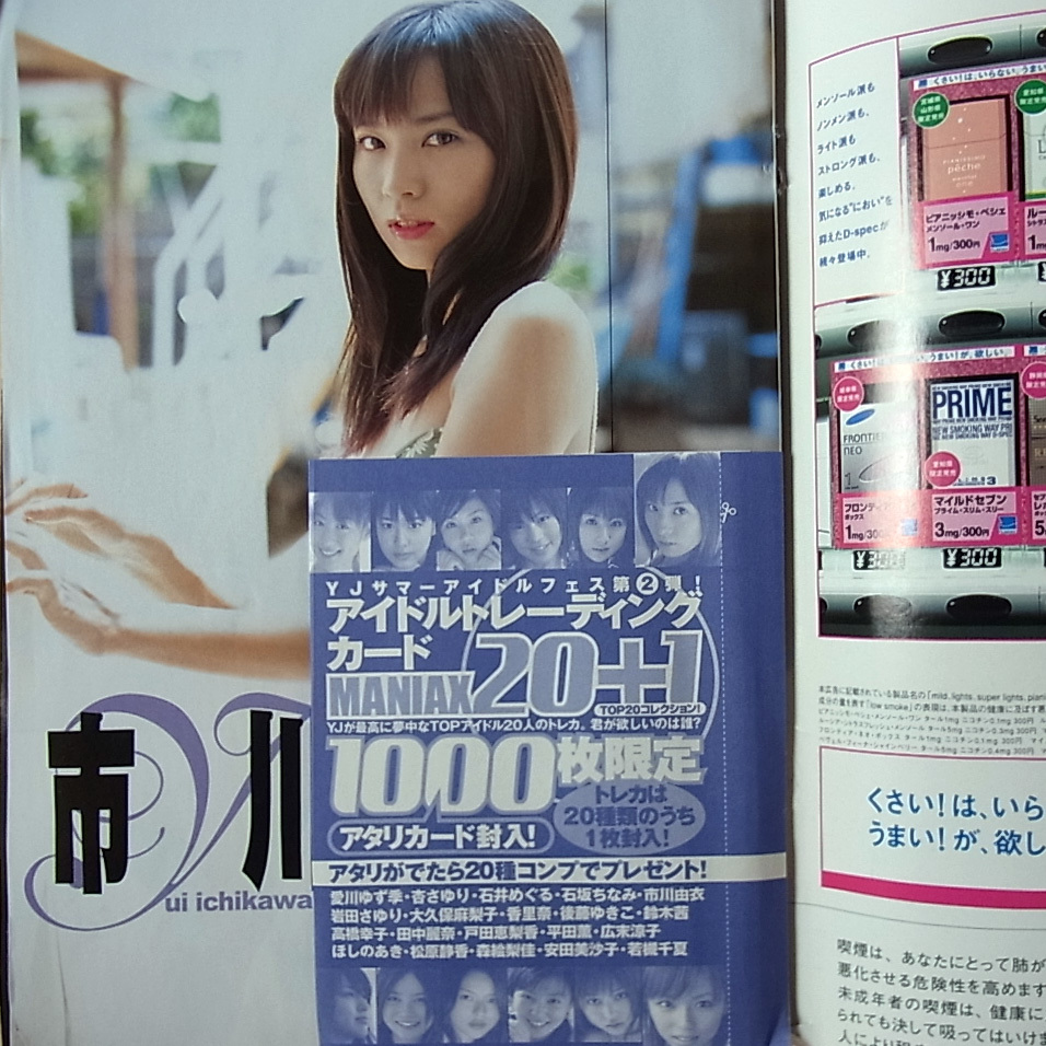 目立った傷や汚れなし】【市川由衣、特別付録アイドル・トレーディング