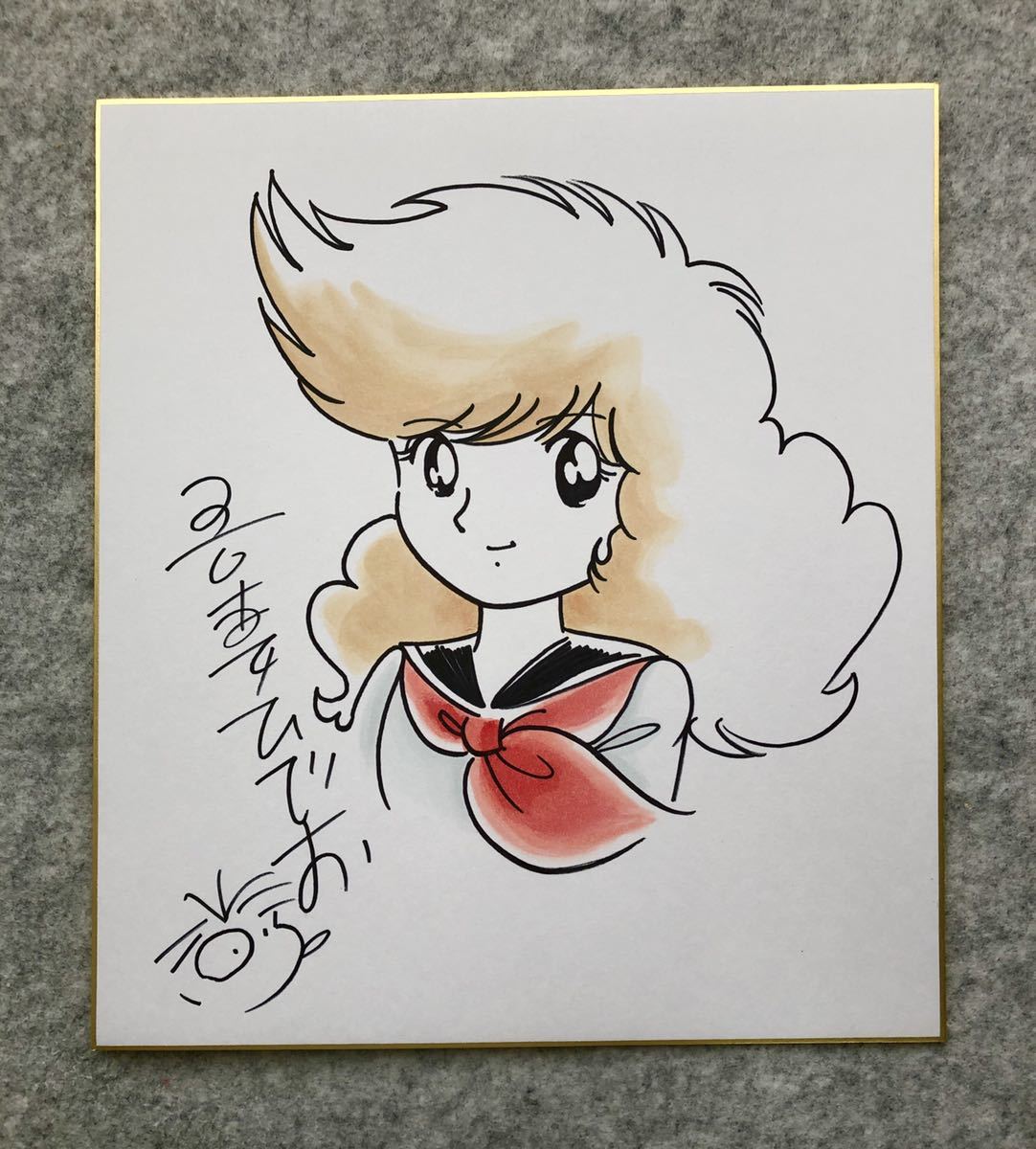 吾妻ひでお やけくそ天使 直筆イラストサイン色紙｜サイン、直筆画