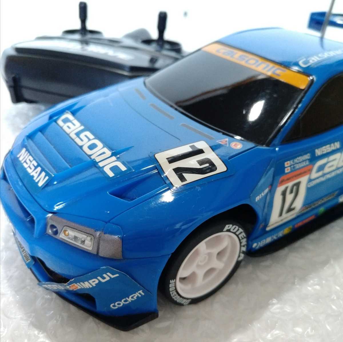 傷や汚れあり】日産 R34 GT-R ⑫ カルソニック スカイライン ラジコン