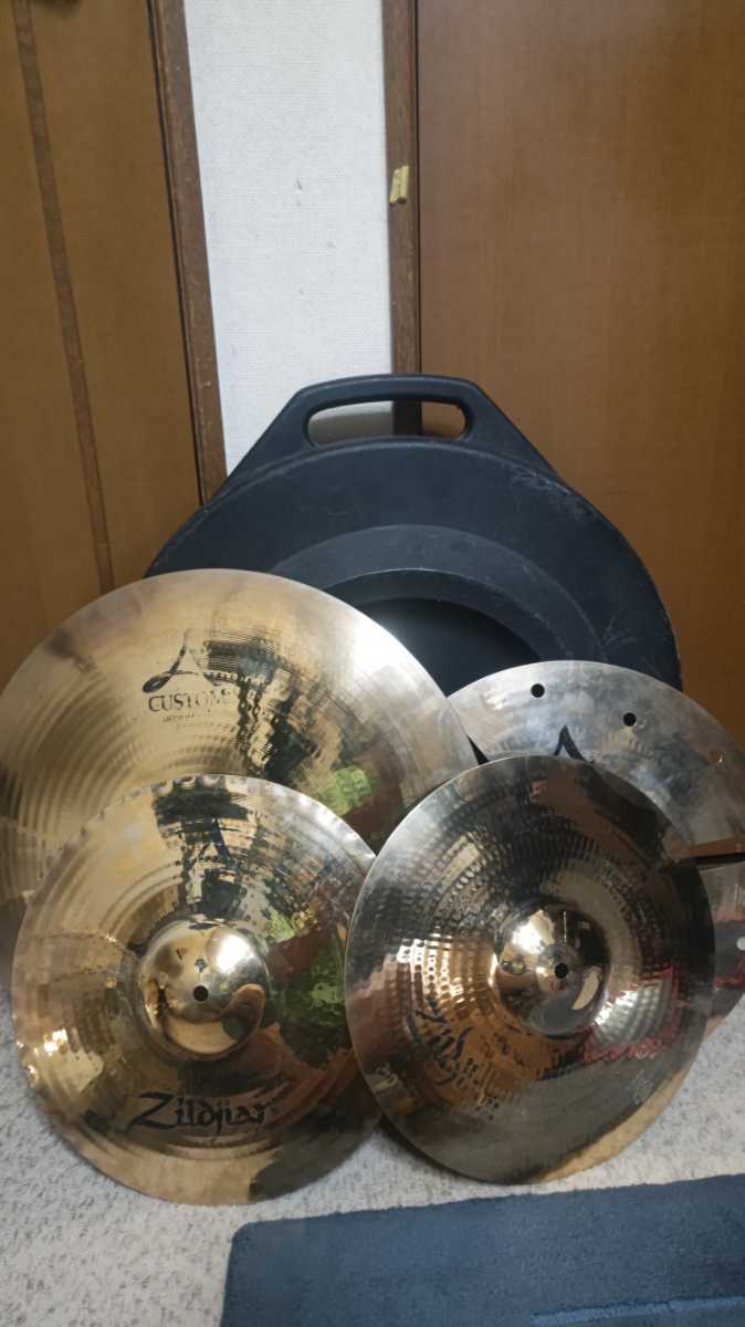 【やや傷や汚れあり】【ハードケース付】zildjian ジルジャン A custom master sound hihat ride efx