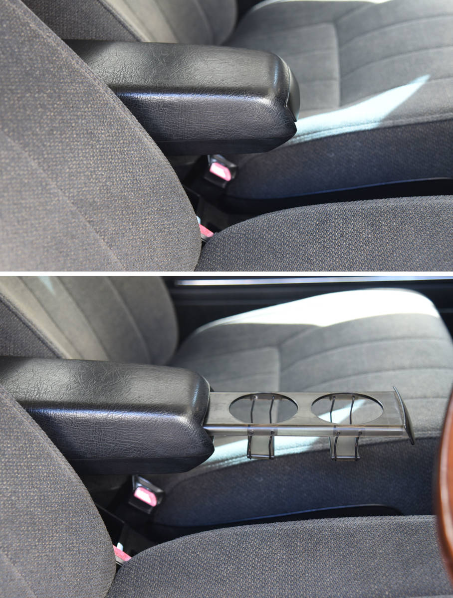 希少】ボルボ240等の純正アームレスト・ドリンクホルダー(茶系＆新品に