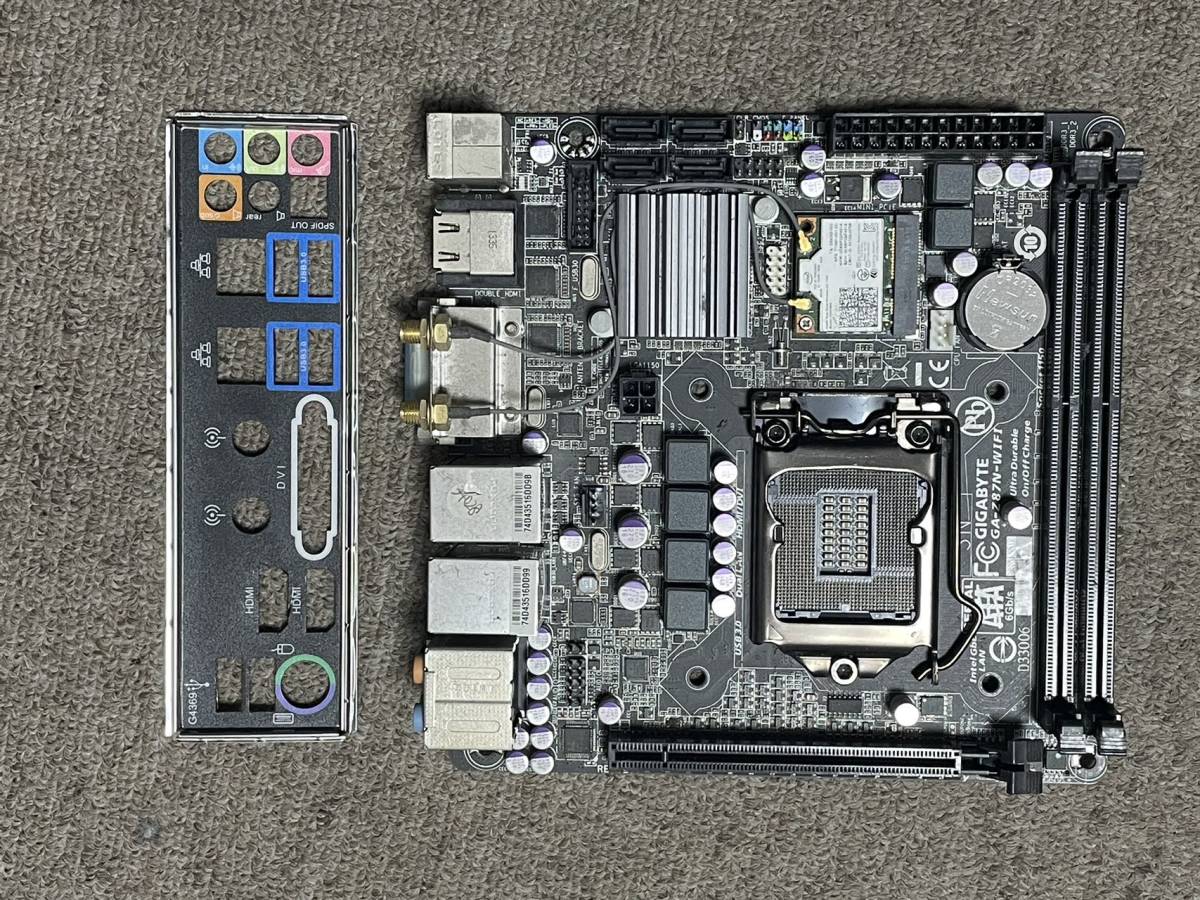 【傷や汚れあり】★中古良品 マザーボード MiniITX GIGABYTEGAZ87NWIFI WIFI内蔵・Bluetooth内蔵★