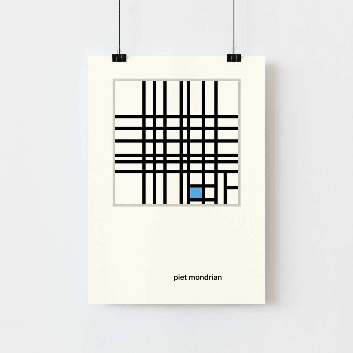 【未使用】モンドリアン モダンアートポスター ミッドセンチュリーモダン 現代アート ポップアート イラスト 海外ポスター ホームデコ 抽象的の