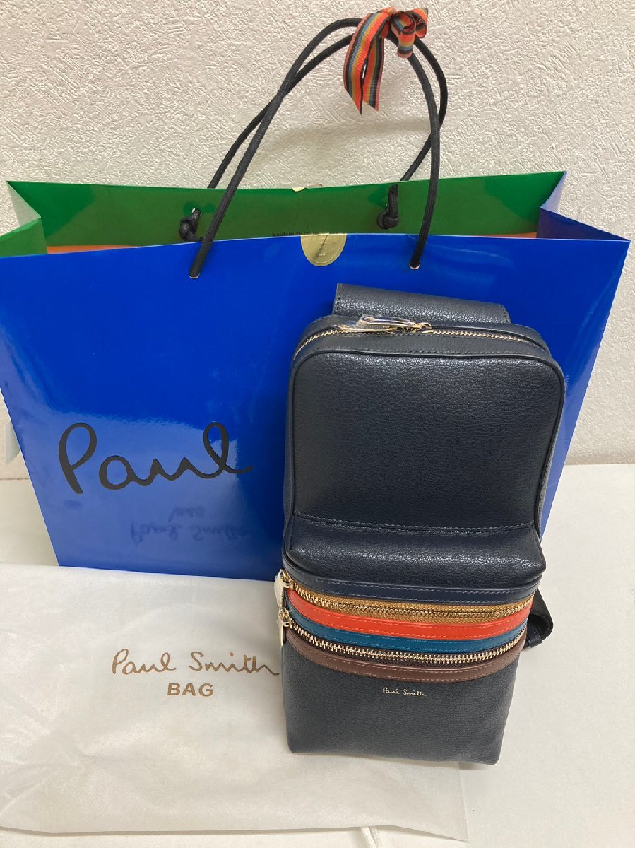 Paul Smith ストライプジップ ボディバッグ ブラック（未使用】2024 
