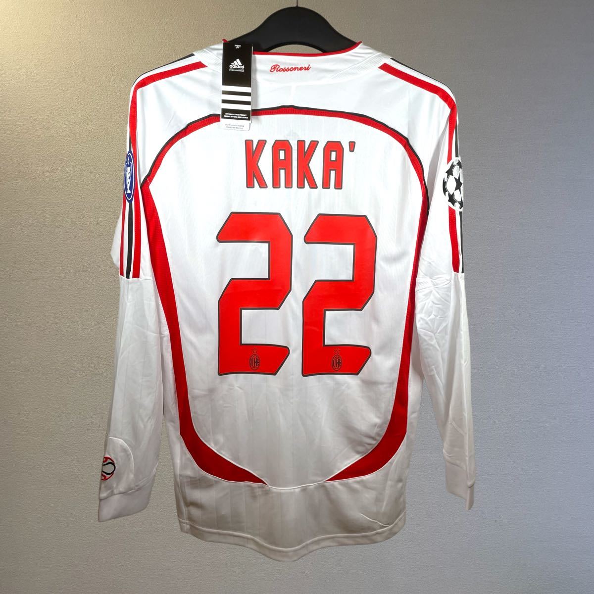 新品06-07ACミラン 長袖ユニフォーム カカ 22番 L カカ ACミラン 選手