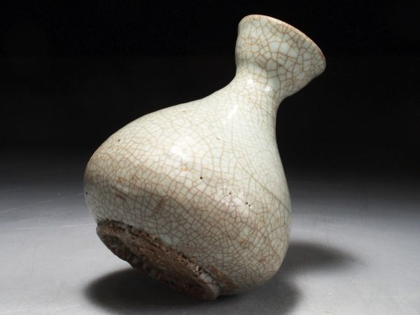 傷や汚れあり】U362. 時代朝鮮美術 李朝 白磁徳利 高14.5cm 合箱付属