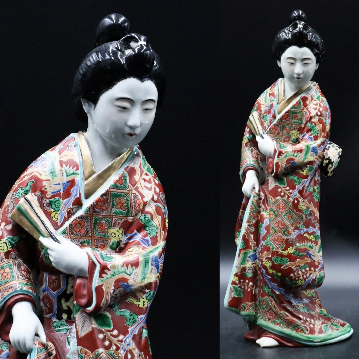 古伊万里 色絵 婦人像 美人 人形