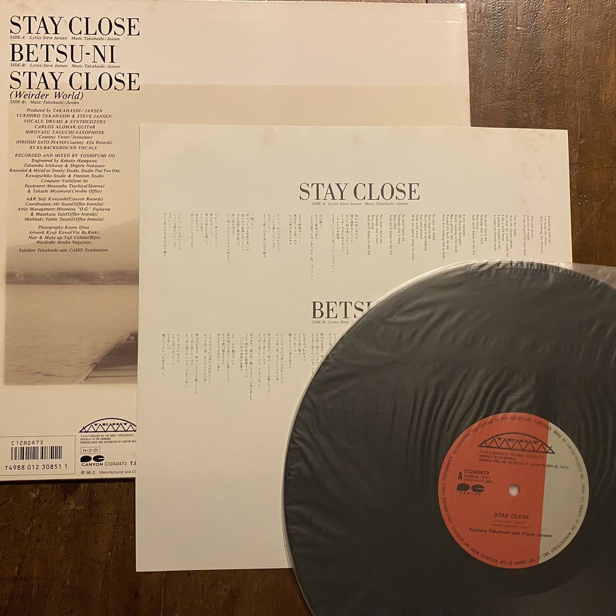 高橋幸宏 Yukihiro Takahashi And Steve Jansen / Stay Close LP
