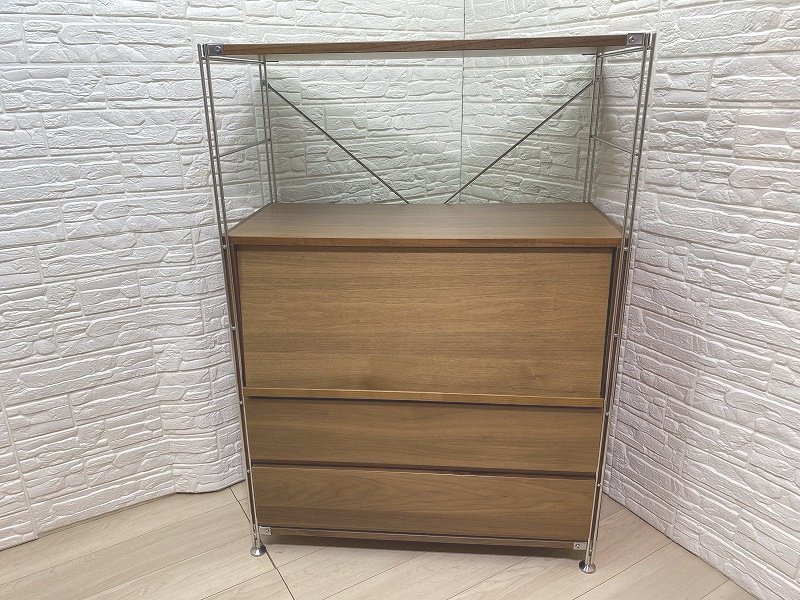 MUJI/無印良品 ステンレスユニットシェルフ ウォールナット 追加棚×10