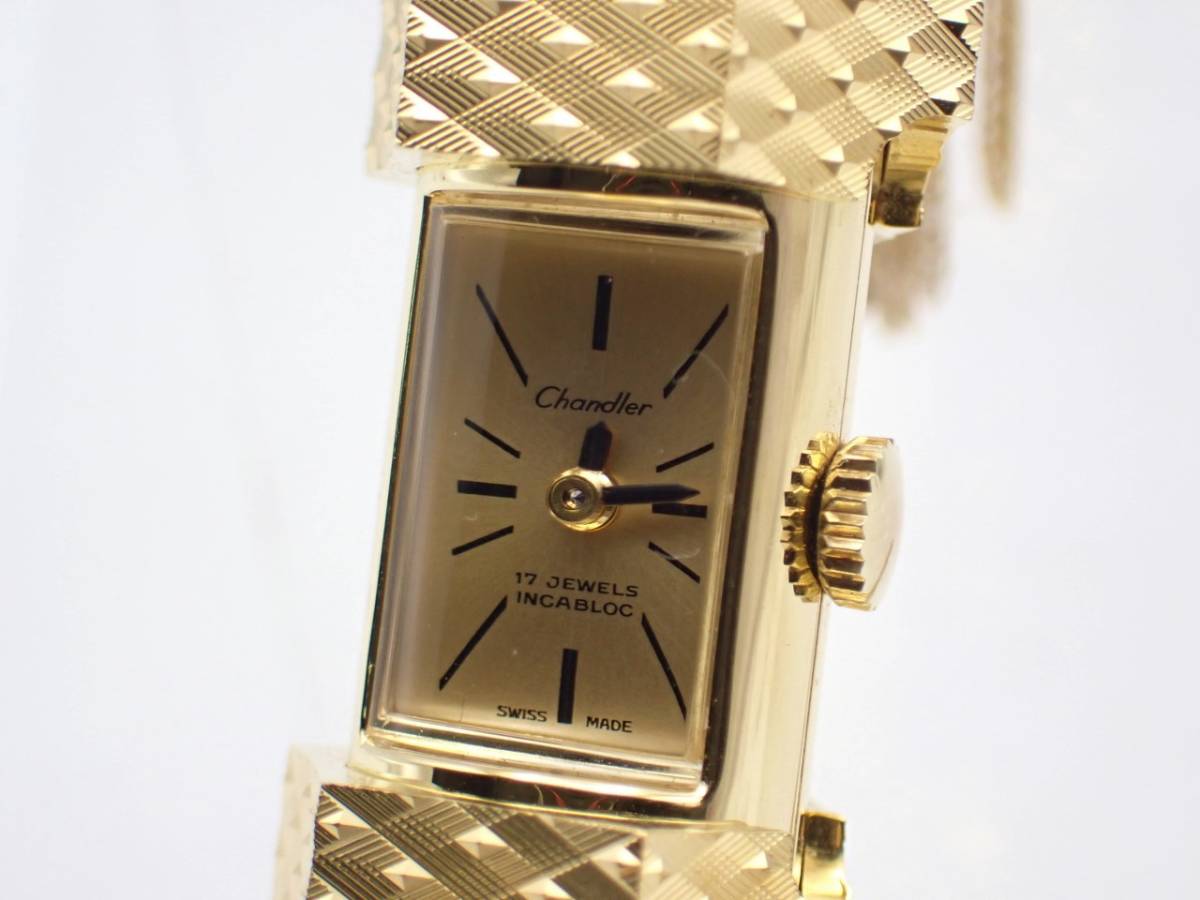 Chandler手巻きバングル腕時計17石チャンドラー時計