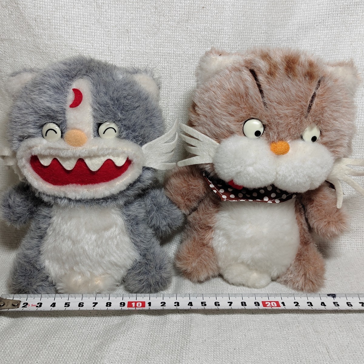 じゃりン子チエ　アントニアJr. ぬいぐるみ　バンダイ　プチアムール　当時物 やや傷や汚れあり】【レア】じゃりン子チエ 小鉄 アントニオJr 2体