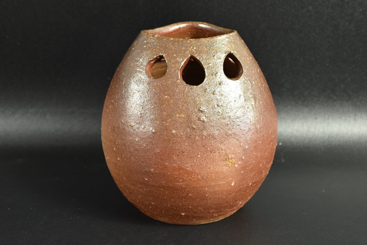 未使用】▽木村宏造 一陽窯 『備前 花器』 【初だし品】花瓶 花入