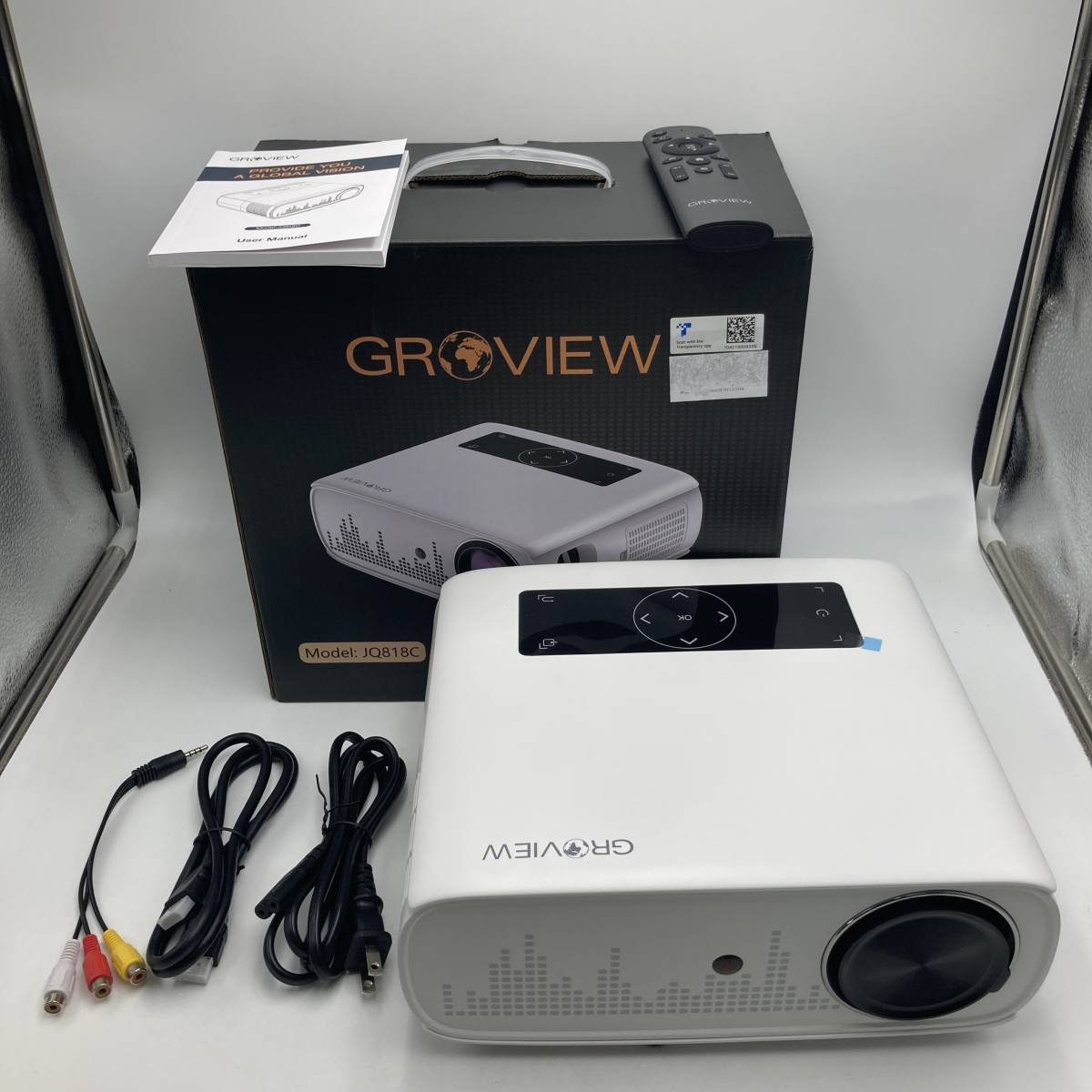 美品】GROVIEW プロジェクター(JQ818C)Bluetooth搭載 （目立った