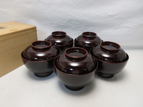 輪島塗　小吸い物椀　新品　超美品　5個　懐石道具 輪島塗 小吸い物椀 新品 超美品 5個 懐石道具 - メルカリ