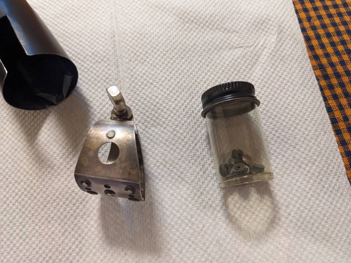 【やや傷や汚れあり】中古・希少品 ウインスロー リガチャー・シルバー テナーサックス ラバー用 Winslow Tenor sax