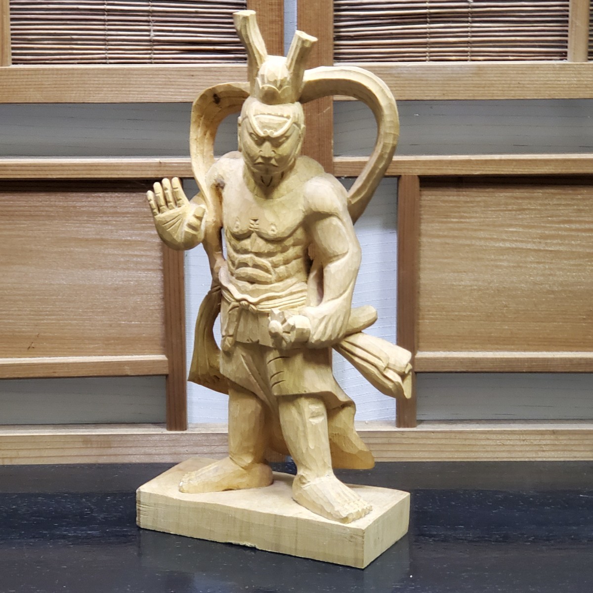 木彫　仁王像頭部？　不動明王頭部？　相撲取り？値下げ 木彫 仁王像頭部？ 不動明王頭部？ 相撲取り？値下げ