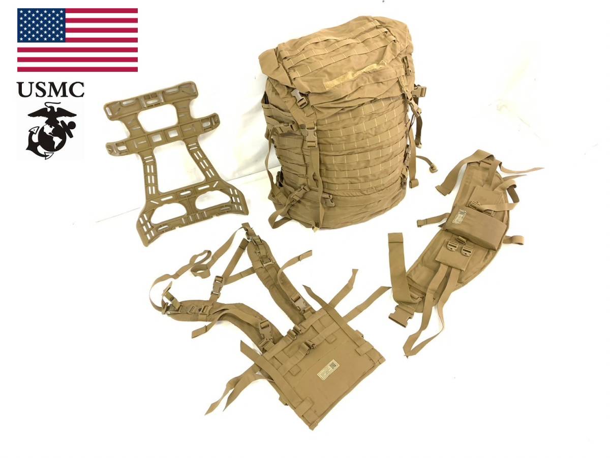 【傷や汚れあり】米軍放出品☆USMC PACK セット メインバッグ フレーム ヒップベルト ショルダーハーネス リュックサック ミリタリー