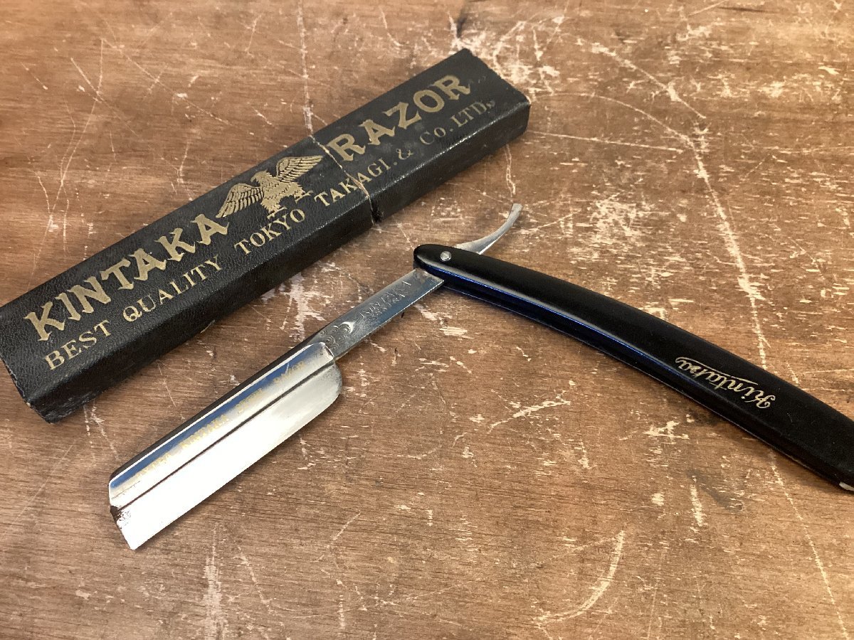 【傷や汚れあり】TT-1911 送料込 KINTAKA EXTRA 西洋剃刀 RAZOR カミソリ 特殊全鋼 髭剃り フェザー 刃物 道具 ...