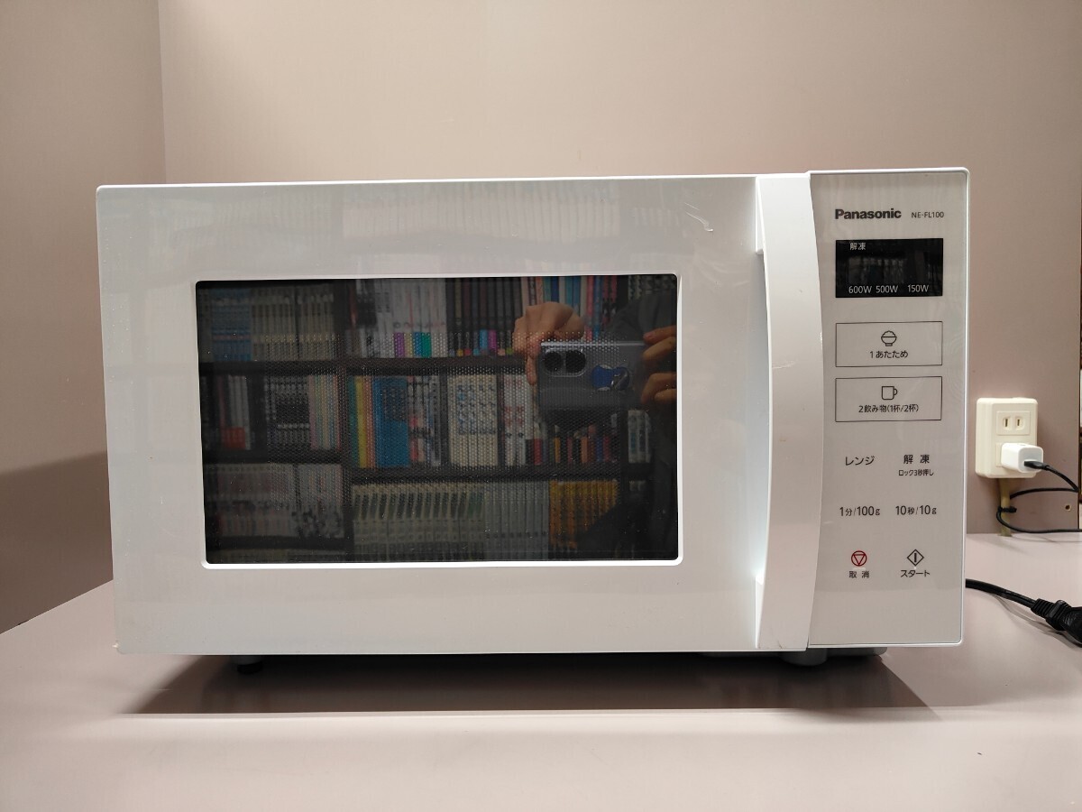 Panasonic　NE-FL100　ホワイト　簡単　電子レンジ　2021年製 パナソニック】NE-FL100-W [単機能レンジ 22L ホワイト