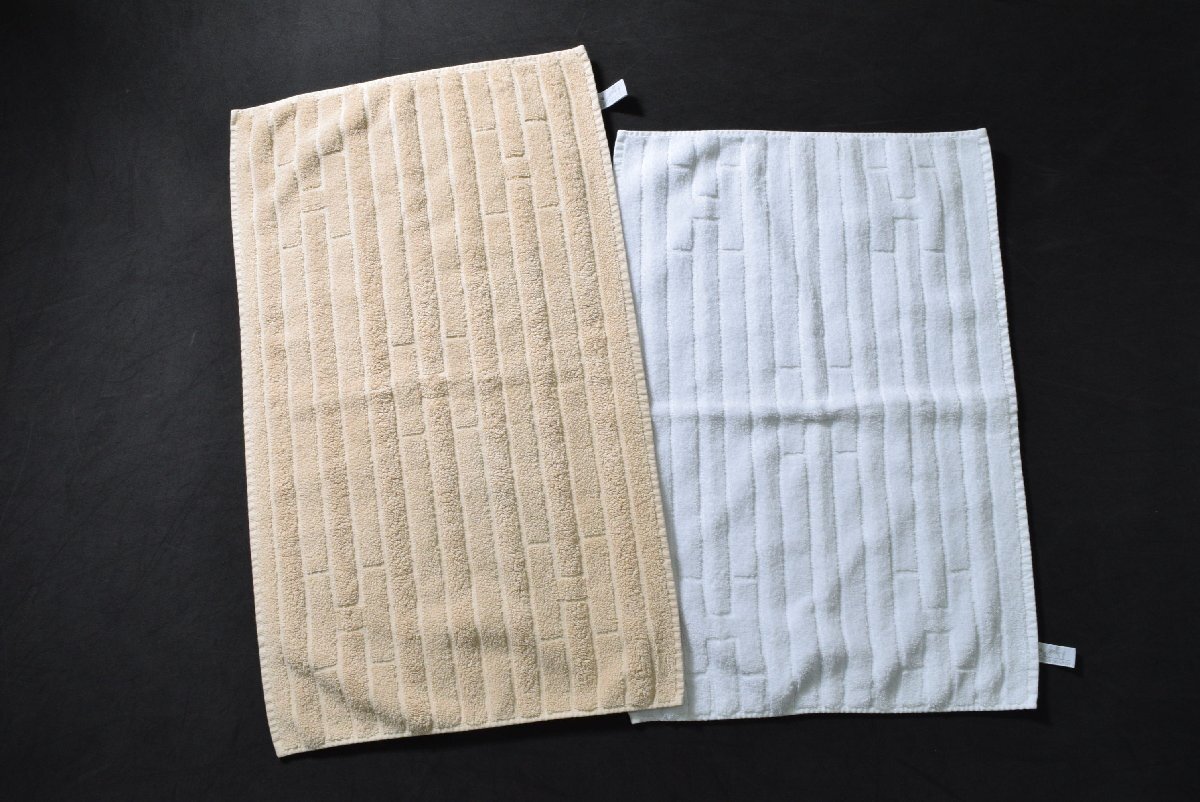 HERMES エルメス バスタオル バスマット 2枚セット グレー 中古】未