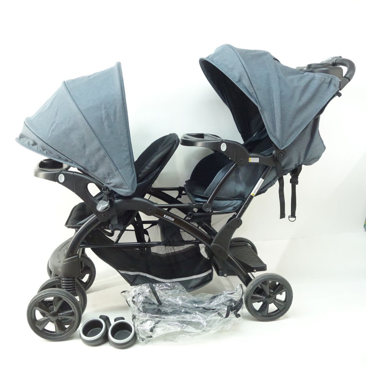 KATOJI ネイビー ベビーカー 2人乗り 二人でゴーDX カトージ(KATOJI