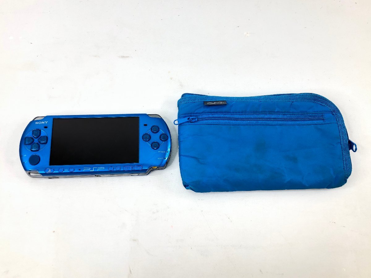 【やや傷や汚れあり】1円～ SONY ソニー PSP PlayStation Portable PSP3000 ブルー ソフトケース付き