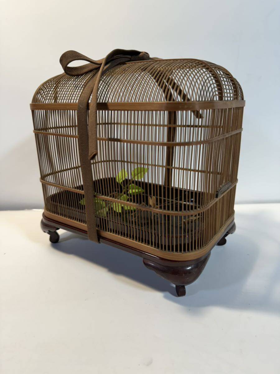 虫かご、竹細工、作者銘あり 虫かご、竹細工、作者銘あり